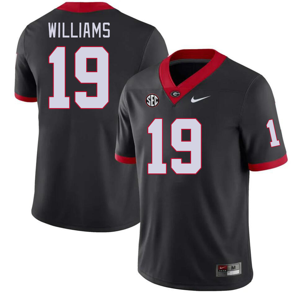 Men #19 Justin Williams Georgia Bulldogs College Football Jerseys Stitched-Black